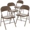 Emma and Oliver 4 Pack Double Braced Commercial Party Events Steel Metal Folding Chair